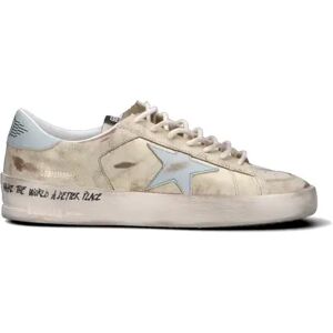 GOLDEN GOOSE STARDAN Sneaker uomo panna/azzurra in pelle BIANCO 43