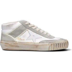 GOLDEN GOOSE MID-STAR Sneaker uomo bianca/grigia in pelle BIANCO 43