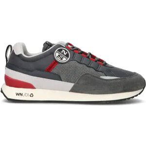 North Sails Sneaker uomo grigia/rossa in pelle GRIGIO 44