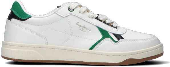 pepe jeans sneaker uomo bianca/verde in pelle panna 45