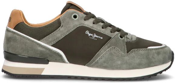 pepe jeans sneaker uomo verde in pelle verde 44