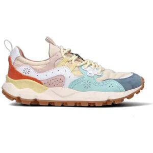 FLOWER MOUNTAIN Sneaker donna azzurra/rosa/beige in suede AZZURRO 37