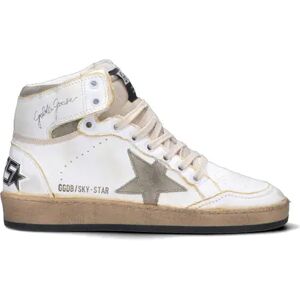 GOLDEN GOOSE SKY STAR Sneaker donna bianca/grigia in pelle BIANCO 38