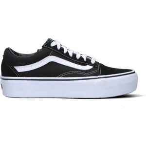 Vans OLD SKOOL PLATFOR Sneaker donna nera/bianca in pelle NERO 36