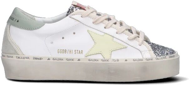 GOLDEN GOOSE HI STAR Sneaker donna bianca/gialla/verde in pelle 39