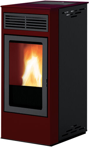 Stufa A Pellet Italiana Camini Yulia 7 Kw Ad Aria Bordeaux (811120)