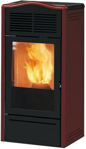 Stufa A Pellet Italiana Camini Piro2 7 Kw Ad Aria Bordeaux (809820)