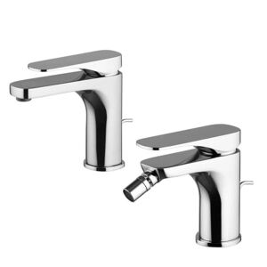 Set Miscelatori Fima Carlo Frattini Quad Lavabo E Bidet Cromo Monocomando (F3721-F3722)