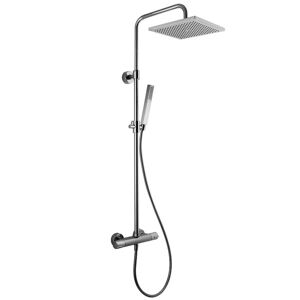 Colonna Doccia Fima Carlo Frattini Serie Wellness Con Miscelatore Termostatico, Soffione E Doccetta In Abs (F4885/QP255CR)