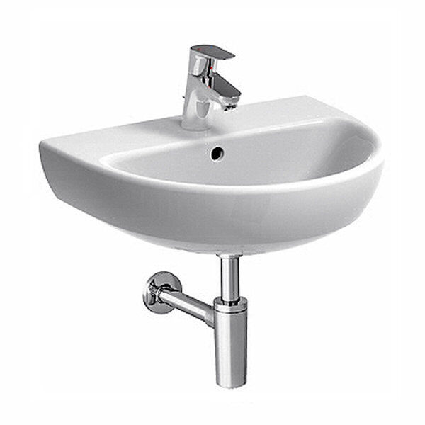 Lavabo 60 Geberit Selnova 60 Cm Monoforo Sospeso Bianco Lucido (500.305.01.7)