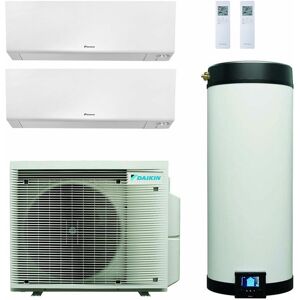 Daikin Multi+ Sistema Di Condizionamento Dual Split E Acqua Calda Sanitaria - Unità Interne Perfera Wall 12000+12000 Btu - Serbatoio 120 L (4MWXM52A-2FTXM35R-EKHWET120BV3)