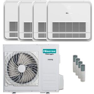 Condizionatore Hisense Console Akt Quadri Split 9000+9000+12000+12000 Btu Inverter A++ Unità Esterna 10 Kw (4AMW105U4RAA/AKT26UR4RSK8_2/AKT35UR4RSK8_2)