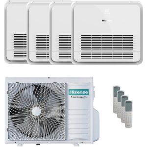 Condizionatore Hisense Console Akt Quadri Split 9000+9000+9000+12000 Btu Inverter A++ Unità Esterna 8 Kw 2023 (4AMW81U4RJC/AKT26UR4RK8_3/AKT35UR4RK8_1)