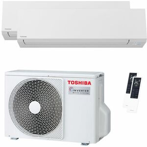 Condizionatore Toshiba Shorai Edge White Dual Split 5000+5000 Btu Inverter A++ Wifi Unità Esterna 3.3 Kw (RAS-2M10G3AVG-E/RAS-M05G3KVSG-E_2)