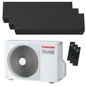 Condizionatore Toshiba Shorai Edge Black Trial Split 5000+5000+7000 Btu Inverter A+++ Wifi Unità Esterna 5.2 Kw (RAS-3M18G3AVG-E/RAS-M05G3KVSGB-E_2/RAS-B07G3KVSGB-E_1)