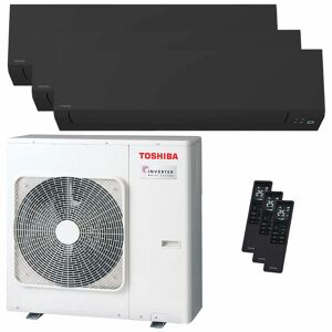 Condizionatore Toshiba Shorai Edge Black Trial Split 9000+9000+16000 Btu Inverter A+++ Wifi Unità Esterna 7 Kw (RAS-3M26G3AVG-E/RAS-B10G3KVSGB-E_2/RAS-B16G3KVSGB-E_1)