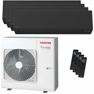 Condizionatore Toshiba Shorai Edge Black Quadri Split 5000+5000+5000+9000 Btu Inverter A++ Wifi Unità Esterna 8 Kw (RAS-4M27G3AVG-E/RAS-M05G3KVSGB-E_3/RAS-B10G3KVSGB-E_1)