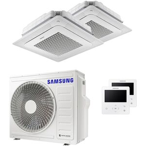 Condizionatore Samsung Cassetta Windfree 4 Vie Dual Split 12000+18000 Btu Inverter A++ Unità Esterna 6,8 Kw (AJ068TXJ3KG/EU-AJ035TNNDKG/EU-2)