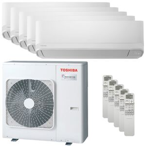Condizionatore Toshiba New Seiya Penta Split 7000+7000+7000+7000+7000 Btu Inverter A++ Unità Esterna 10,0 Kw (RAS-5M34U2AVG-E-RAS-B07E2KVG-E-5)