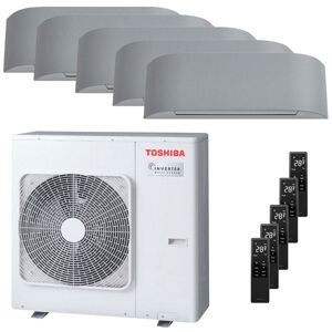 Condizionatore Toshiba Haori Penta Split 9000+9000+9000+9000+9000 Btu Inverter A++ Wifi Unità Esterna 10,0 Kw (RAS-5M34U2AVG-E-RAS-B10N4KVRG-E-5)