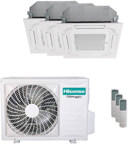 Condizionatore Hisense Cassetta Act Trial Split 9000+9000+12000 Btu Inverter A++ Unità Esterna 7 Kw (3AMW72U4RJC/ACT26UR4RCC8_2/ACT35UR4RCC8_1)