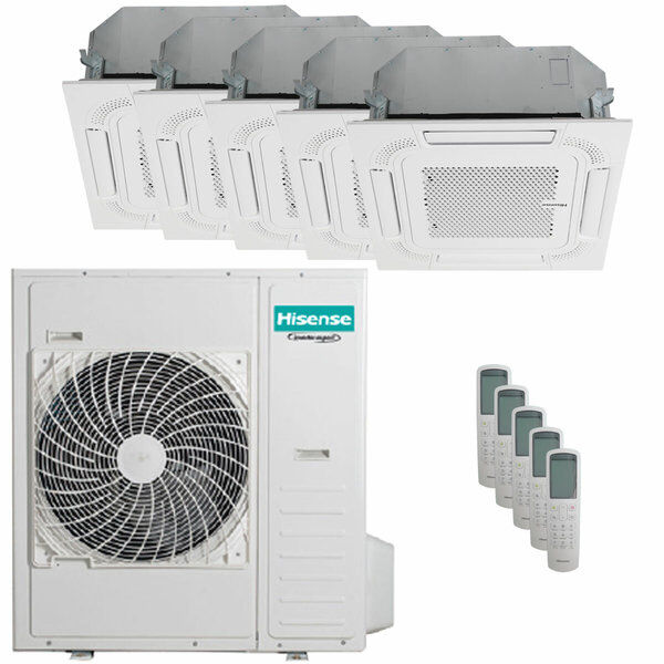 Condizionatore Hisense Cassetta Act Penta Split 9000+9000+9000+9000+18000 Btu Inverter Unità Esterna 12.5 Kw (5AMW125U4RTA/ACT26UR4RCC8_4/ACT52UR4RCC8_1)