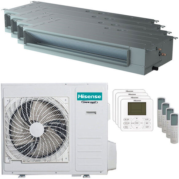 Condizionatore Hisense Canalizzabile Adt Quadri Split 9000+9000+18000+18000 Btu Inverter A++ Unità Esterna 10 Kw (4AMW105U4RAA/ADT26UX4RBL8_2/ADT52UX4RCL8_2)