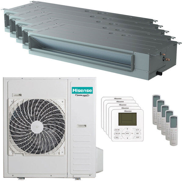 Condizionatore Hisense Canalizzabile Adt Penta Split 9000+9000+12000+12000+12000 Btu Inverter Unità Esterna 12.5 Kw (5AMW125U4RTA/ADT26UX4RBL8_2/ADT35UX4RBL8_3)