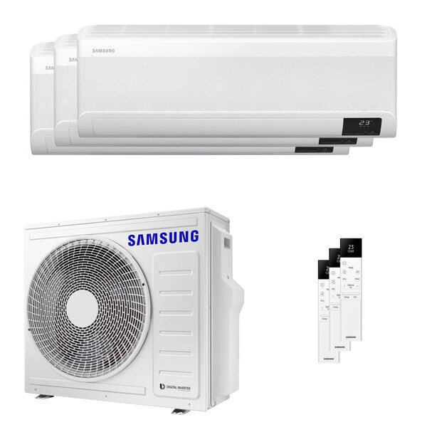 Condizionatore Samsung Windfree Elite 2023 Trial Split 12000+12000+12000 Btu Inverter A++ Wifi Unità Esterna 8 Kw (AJ080TXJ4KG/EU/AR12CXCAAWKNEU_3)