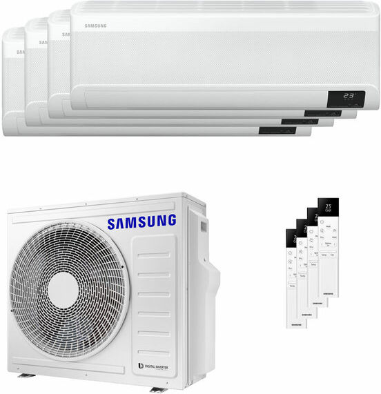 Condizionatore Samsung Windfree Elite 2023 Quadri Split 7000+7000+7000+12000 Btu Inverter A++ Wifi Unità Esterna 8 Kw (AJ080TXJ4KG/EU/AR07CXCAAWKNEU_3/AR12CXCAAWKNEU_1)