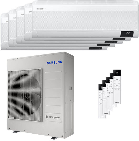 Condizionatore Samsung Windfree Elite 2023 Penta Split 9000+12000+12000+12000+12000 Btu Inverter A++ Wifi Unità Esterna 10 Kw (AJ100TXJ5KG/EU/AR09CXCAAWKNEU_1/AR12CXCAAWKNEU_4)