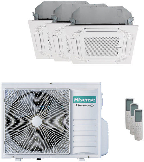 Condizionatore Hisense Cassetta Act Trial Split 12000+12000+12000 Btu Inverter A++ Unità Esterna 8 Kw 2023 (4AMW81U4RJC/ACT35UR4RCC8_3)