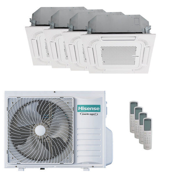 Condizionatore Hisense Cassetta Act Quadri Split 9000+9000+9000+12000 Btu Inverter A++ Unità Esterna 8 Kw 2023 (4AMW81U4RJC/ACT26UR4RCC8_3/ACT35UR4RCC8_1)