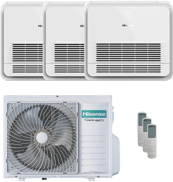 Condizionatore Hisense Console Akt Trial Split 12000+12000+12000 Btu Inverter A++ Unità Esterna 8 Kw 2023 (4AMW81U4RJC/AKT35UR4RK8_3)