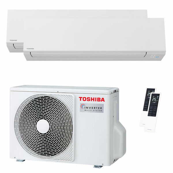 Condizionatore Toshiba Shorai Edge White Dual Split 9000+12000 Btu Inverter A++ Wifi Unità Esterna 4 Kw (RAS-2M14G3AVG-E/RAS-B10G3KVSG-E _1/RAS-B13G3KVSG-E _1)