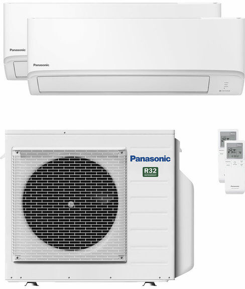 Condizionatore Panasonic Serie Tz Dual Split 7000+12000 Btu A++ Wifi Unità Esterna 5,2 Kw (CU-3Z52TBE/CS-TZ20ZKEW_1/CS-TZ35ZKEW_1)