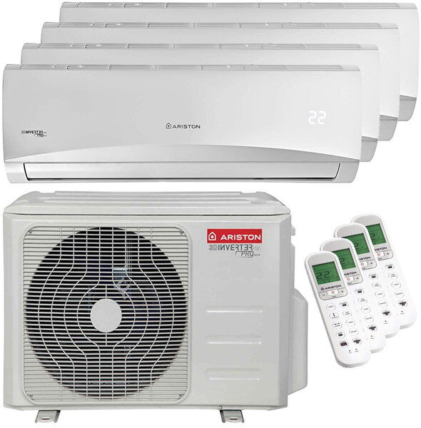 Condizionatore Ariston Prios R32 Quadri Split 12000+12000+12000+12000 Btu Inverter A++ Unità Esterna 10,6 Kw (3381262-3381255-4)