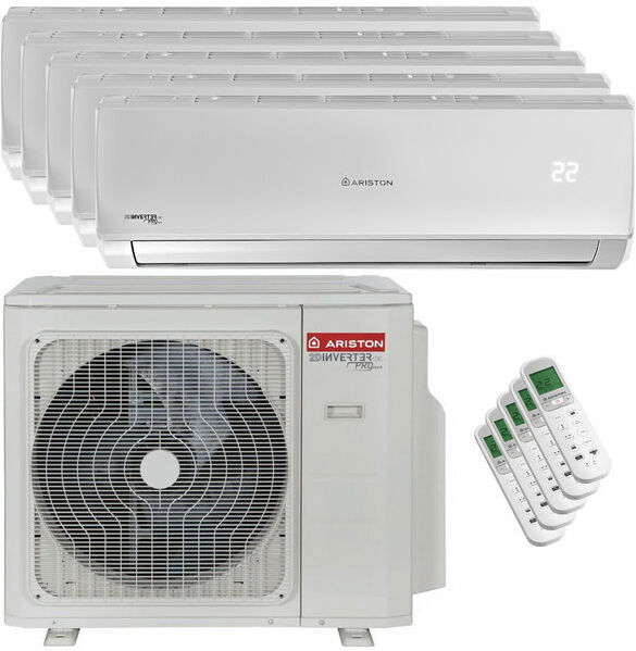 Condizionatore Ariston Alys R32 Penta Split 9000+9000+9000+9000+9000 Btu Inverter A++ Unità Esterna 12.4 Kw (3381263/3381251_5)