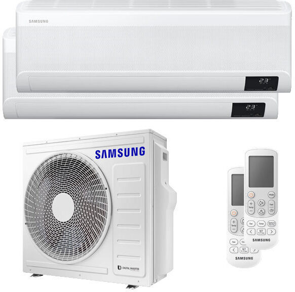 Condizionatore Samsung Windfree Avant Dual Split 18000+18000 Btu Inverter A++ Wifi Unità Esterna 8,0 Kw (AJ080TXJ4KG/EU-AR18TXEAAWKNEU-2)