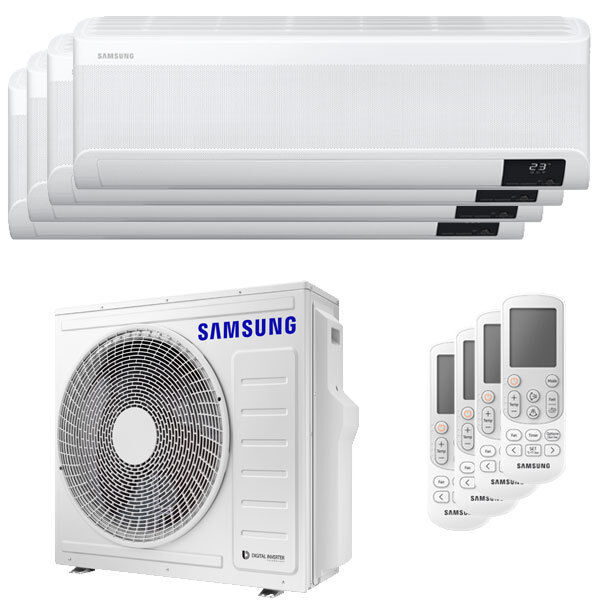 Condizionatore Samsung Windfree Avant Quadri Split 7000+7000+9000+12000 Btu Inverter A++ Wifi Unità Esterna 8,0 Kw (AJ080TXJ4KG/EU-AR07TXEAAWKNEU-4-2DF154)