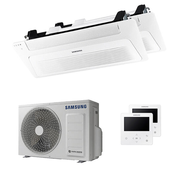 Condizionatore Samsung Cassetta Windfree 1 Via Dual Split 12000+12000 Btu Inverter A+++ Unità Esterna 5,0 Kw (AJ050TXJ2KG/EU-AJ035TN1DKG/EU-2)