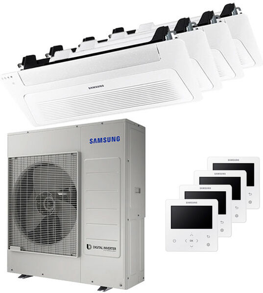 Condizionatore Samsung Cassetta Windfree 1 Via Quadri Split 12000+12000+12000+12000 Btu Inverter A++ Unità Esterna 10,0 Kw (AJ100TXJ5KG/EU-AJ035TN1DKG/EU-4)