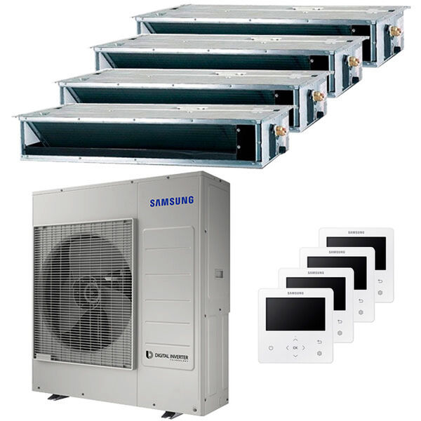 Samsung Condizionatore Samsung Canalizzabile Quadri Split 12000+12000+12000+12000 Btu Inverter A++ Unità Esterna 10 Kw (AJ100TXJ5KG/EU-AJ035TNLDEG/EU-4)