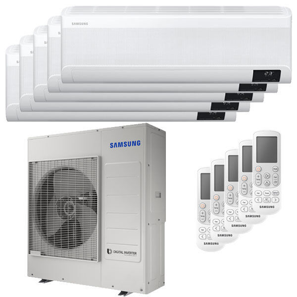 Condizionatore Samsung Windfree Avant Penta Split 9000+9000+9000+9000+12000 Btu Inverter A++ Wifi Unità Esterna 10,0 Kw (AJ100TXJ5KG/EU-AR09TXEAAWKNEU-5-A4645A)