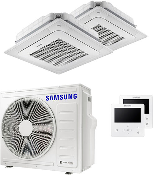 Samsung Condizionatore Samsung Cassetta Windfree 4 Vie Dual Split 12000+18000 Btu Inverter A++ Unità Esterna 8,0 Kw (AJ080TXJ4KG/EU-AJ035TNNDKG/EU-2)