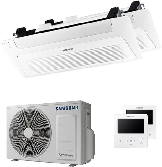 Samsung Condizionatore Samsung Cassetta Windfree 1 Via Dual Split 12000+12000 Btu Inverter A+++ Unità Esterna 5,0 Kw (AJ050TXJ2KG/EU-AJ035TN1DKG/EU-2)