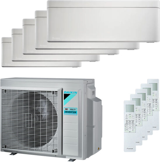 Daikin Condizionatore Daikin Stylish Penta Split 9000+9000+9000+9000+12000 Btu Inverter A++ Wifi Unità Esterna 9 Kw (5MXM90N-FTXA25AW-5-FF5DE9)