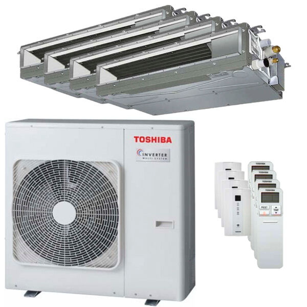 Toshiba Condizionatore Toshiba Canalizzabile U2 Quadri Split 7000+9000+9000+24000 Btu Inverter A+ Unità Esterna 8,0 Kw (RAS-4M27U2AVG-E-RAS-M07U2DVG-E-4-37AC0C)