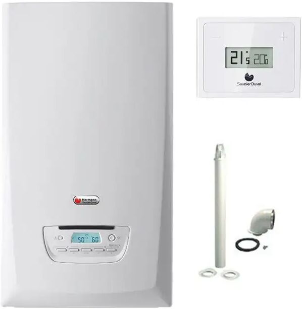 Hermann Saunier Duval Caldaia A Condensazione  Themafast 4 Condensing Wifi 26 Kw Metano O Gpl Erp Con Kit Fumi + Migo A+ Hermann Saunier Duval Caldaia A Condensazione  Themafast 4 Condensing Wifi 26 Kw Metano O Gpl Erp Con Kit Fumi + Migo A+