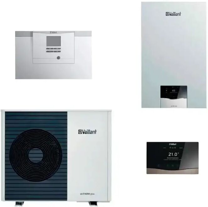 Vaillant Sistema Ibrido Pdc Arotherm Plus Vwl 155/6 A Da 15 Kw E Caldaia Ecotec Plus Vmw 30cs/1-5